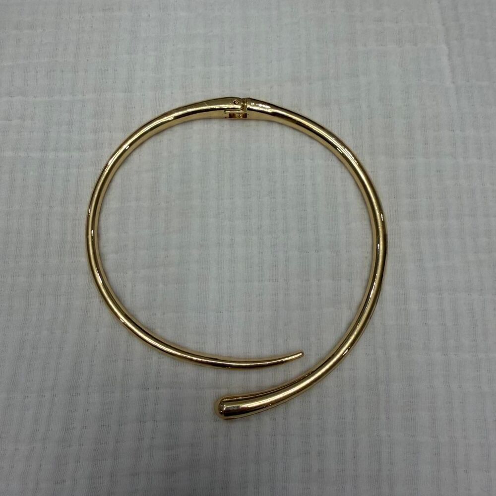 gold open collar choker necklace